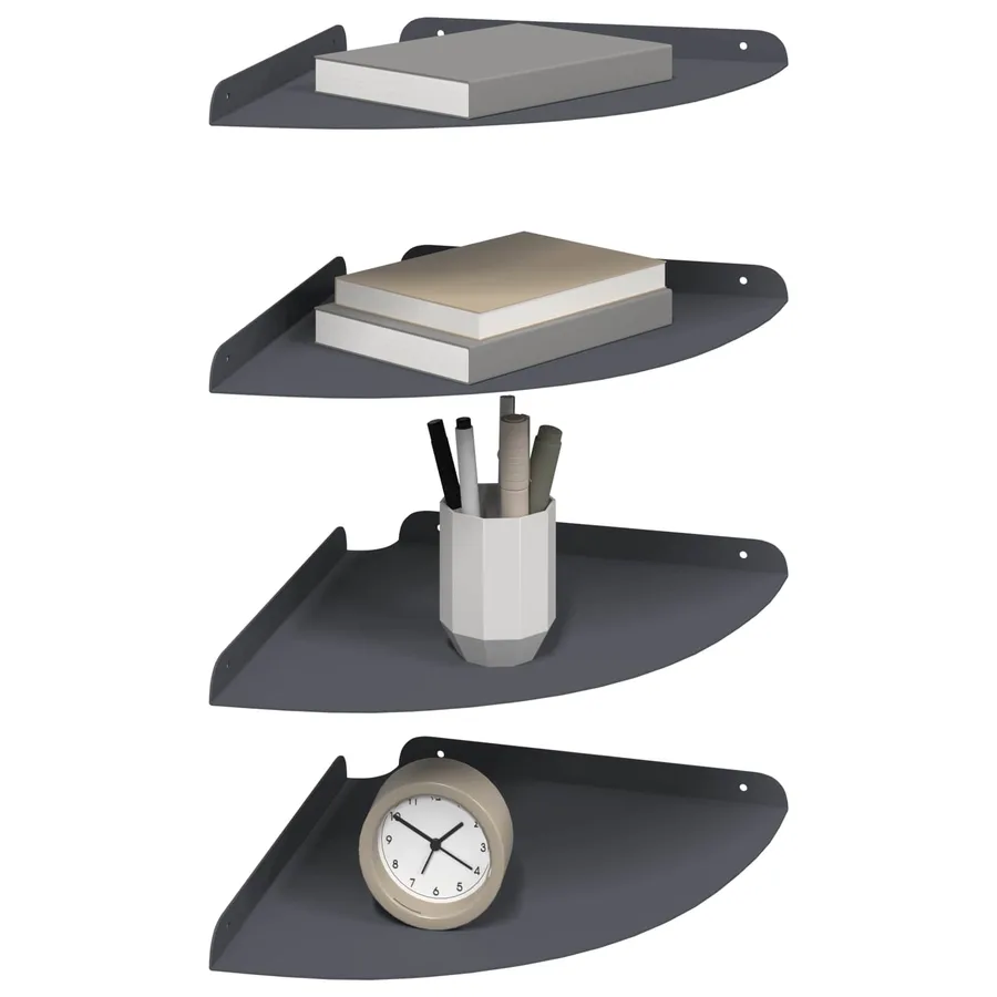 Étagère flottante avec étagère 4 pcs Anthracite 30 x 30 x 2 cm - 3