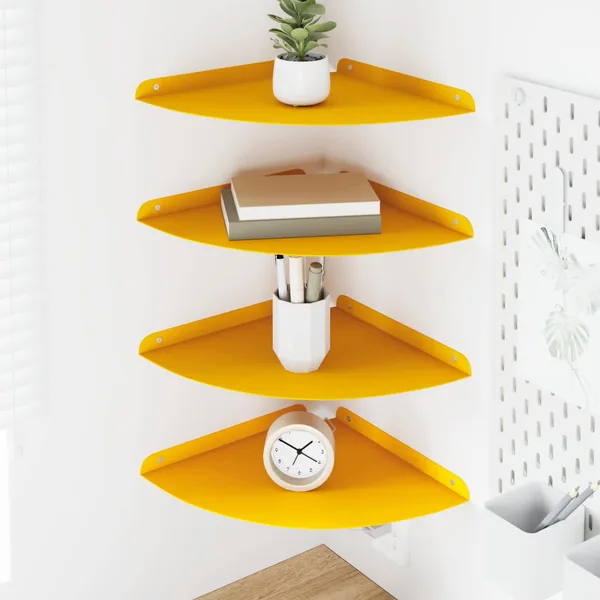 Étagère flottante 4 pcs Jaune moutarde 30 x 30 x 2 cm