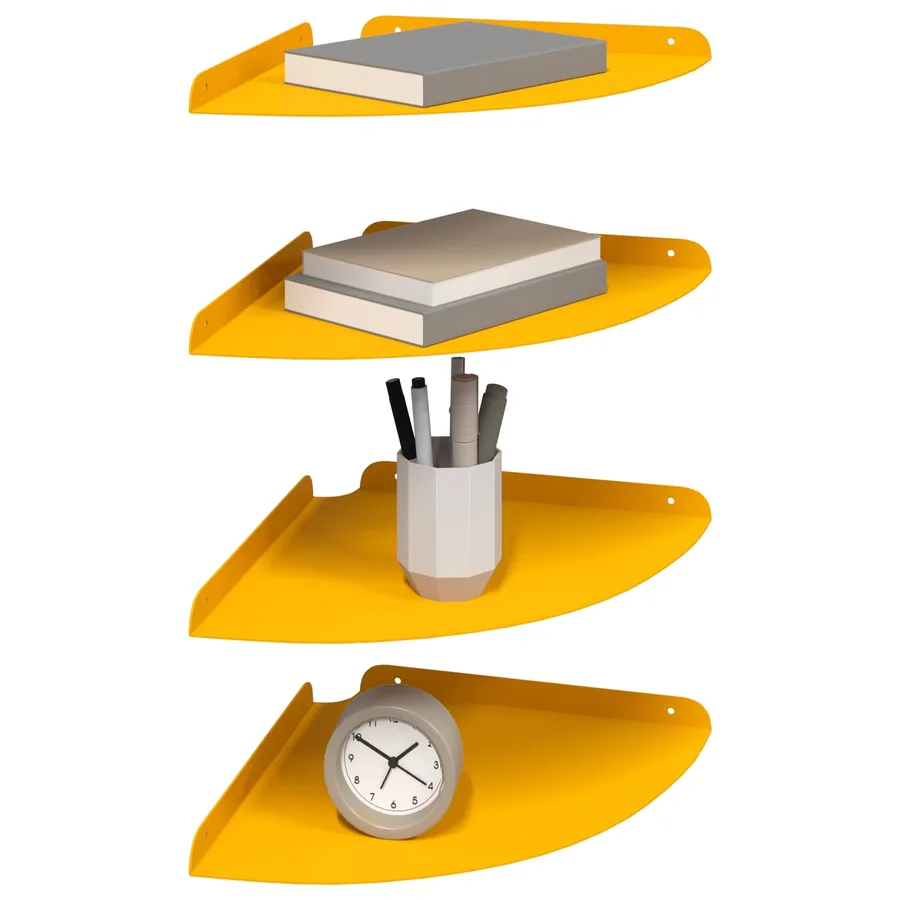 Étagère flottante 4 pcs Jaune moutarde 30 x 30 x 2 cm - 3