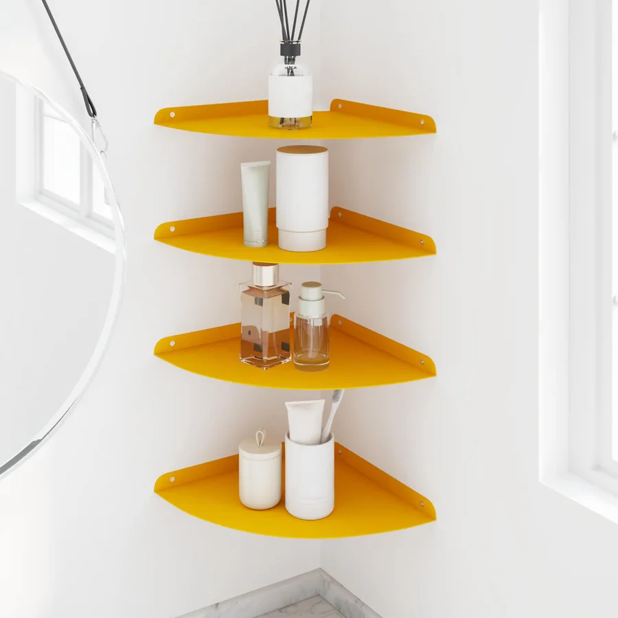 Étagère flottante 4 pcs Jaune moutarde 30 x 30 x 2 cm - 4