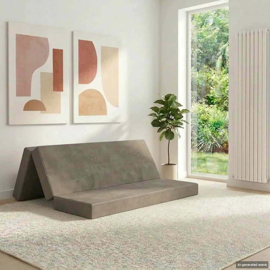 Canapé-lit pliable 160 x 67 x 45 cm Gris clair