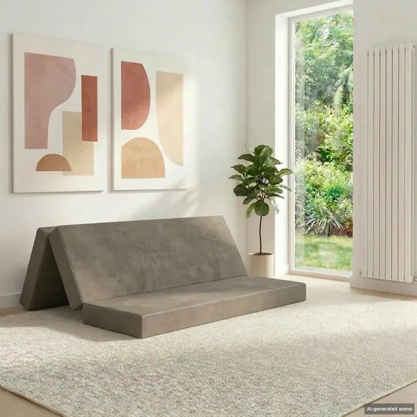 Canapé-lit pliable 160 x 67 x 45 cm Gris clair