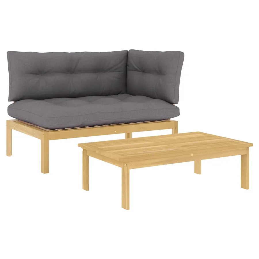 2 pcs Bois d'acacia Marron Clair - 2