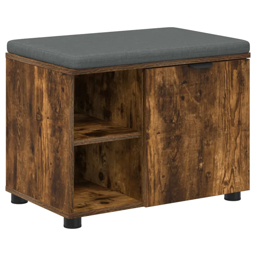 Banc d'entrée avec coussin Chêne Fumé 60 x 38 x 46 cm - 2