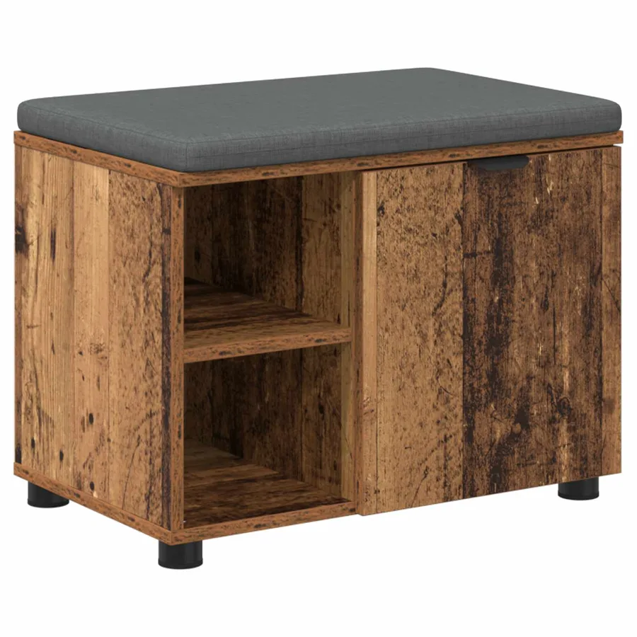 Banc d'entrée avec coussin Bois ancien 60 x 38 x 46 cm - 2