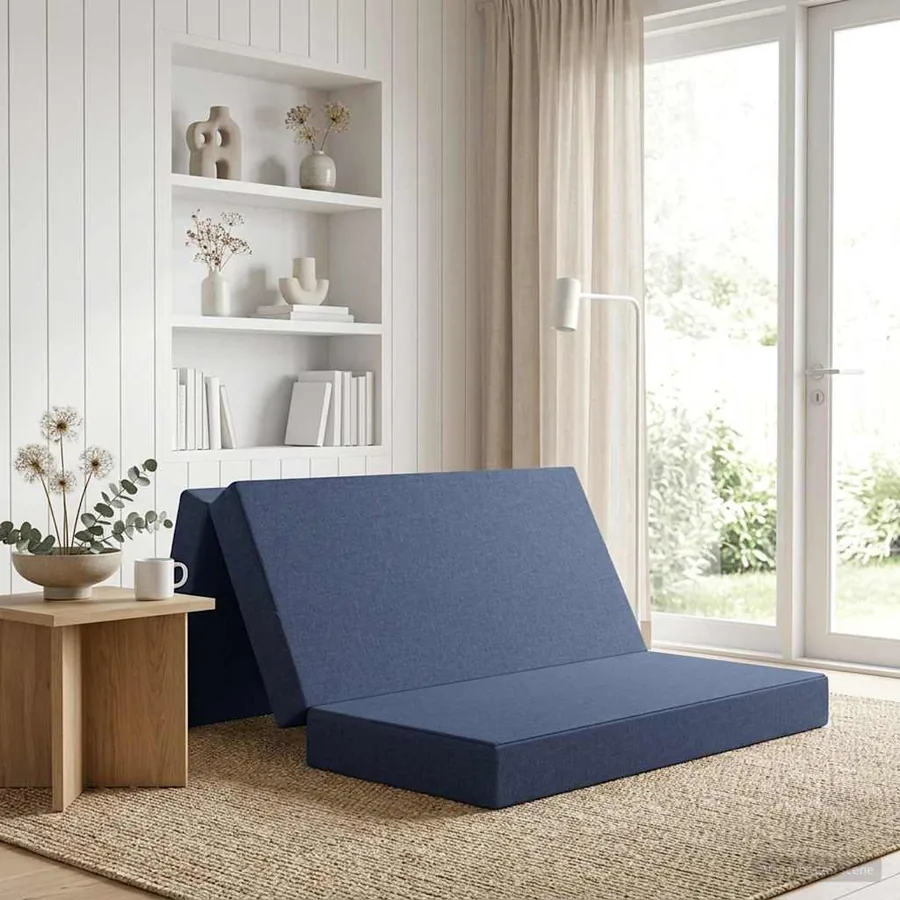 Canapé-lit pliable 160 x 67 x 45 cm Bleu