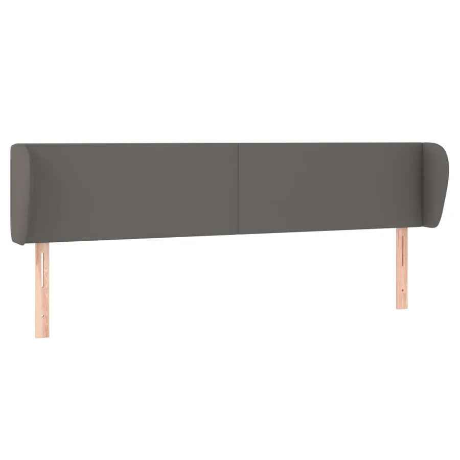 Tête de lit avec oreilles Gris 183x23x78/88 cm Similicuir - 2