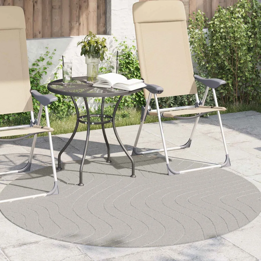 Tapis de surface Rond PALMERAS Crème Ø 160 CM Polyester - 3