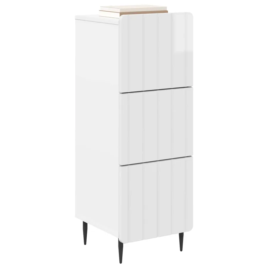 Armoire à tiroirs Blanc brillant 33 x 34,5 x 92 cm - 3