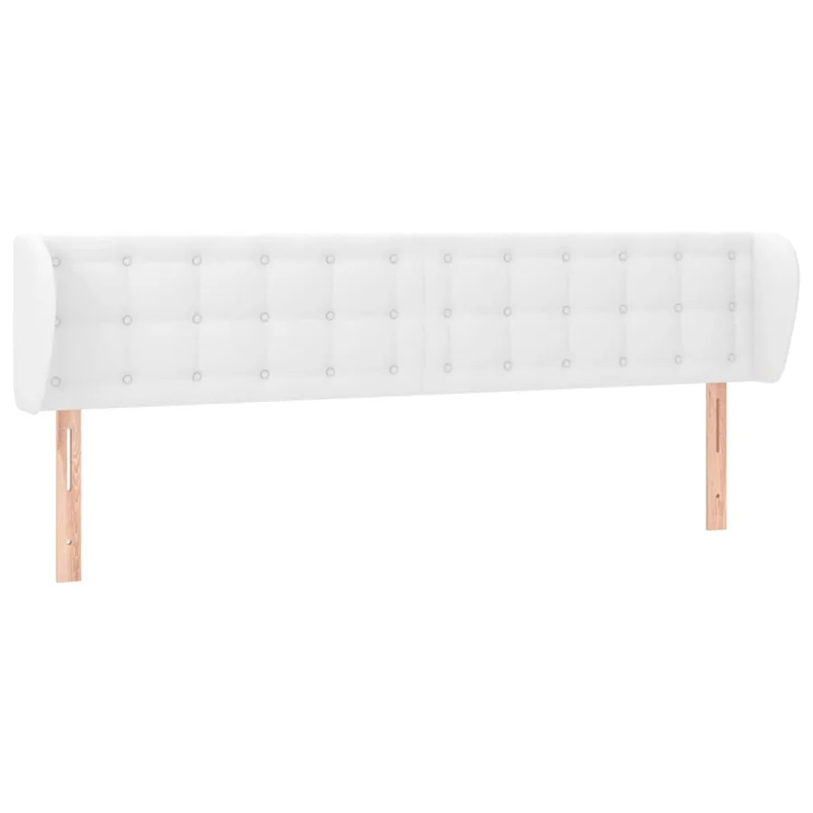 Tête de lit avec oreilles Blanc 183x23x78/88 cm Similicuir - 2