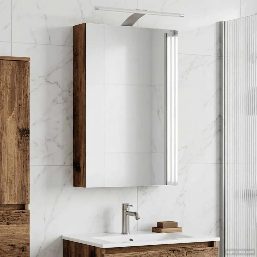 Armoire Miroir de Salle de Bain Bois ancien 40 x 10,5 x 60,5 cm - 4