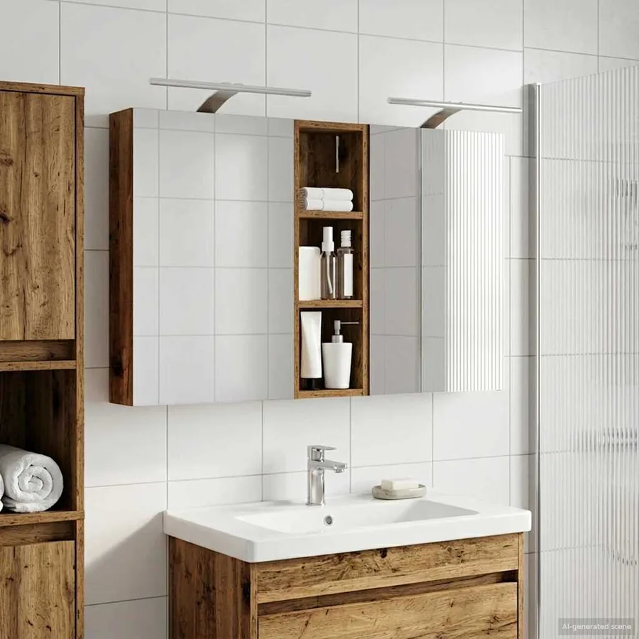 Ensemble de Meubles de Salle de Bain 3 pcs 100 x 10,5 x 60,5 cm