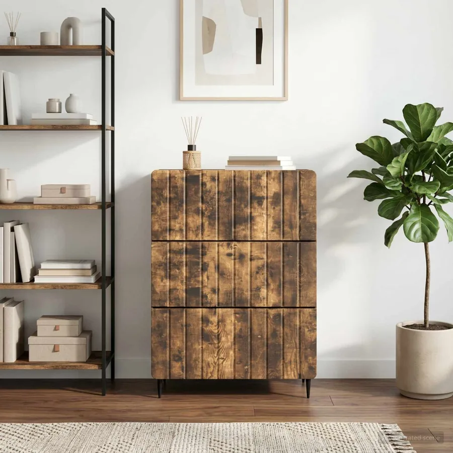 Armoire à tiroirs Chêne fumé 66 x 34,5 x 92 cm