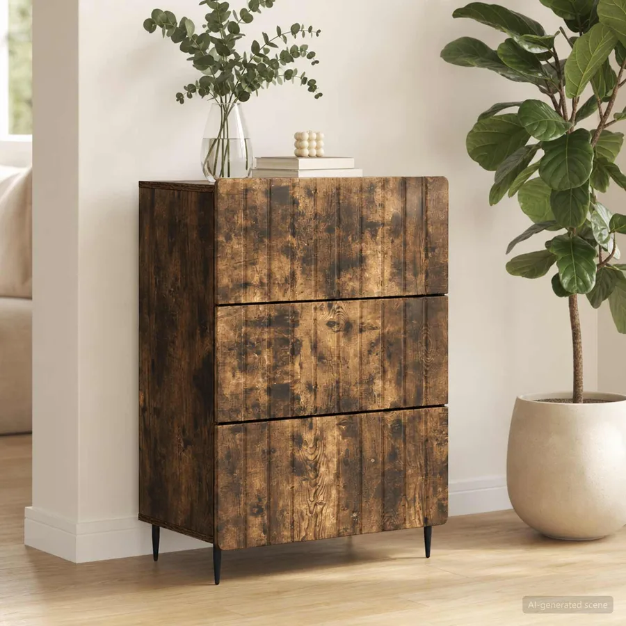 Armoire à tiroirs Chêne fumé 66 x 34,5 x 92 cm - 4