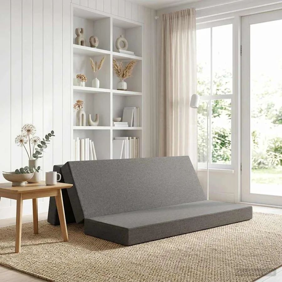 Canapé-lit pliable 200 x 67 x 45 cm Gris clair