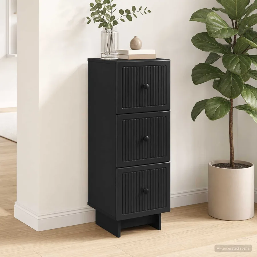 Armoire à tiroirs Noir 33 x 34,5 x 90 cm Bois d'ingénierie