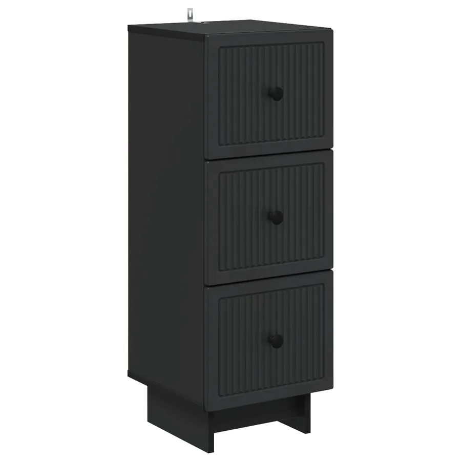 Armoire à tiroirs Noir 33 x 34,5 x 90 cm Bois d'ingénierie - 2
