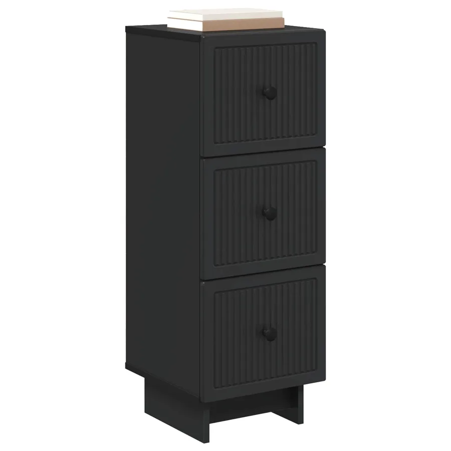 Armoire à tiroirs Noir 33 x 34,5 x 90 cm Bois d'ingénierie - 3