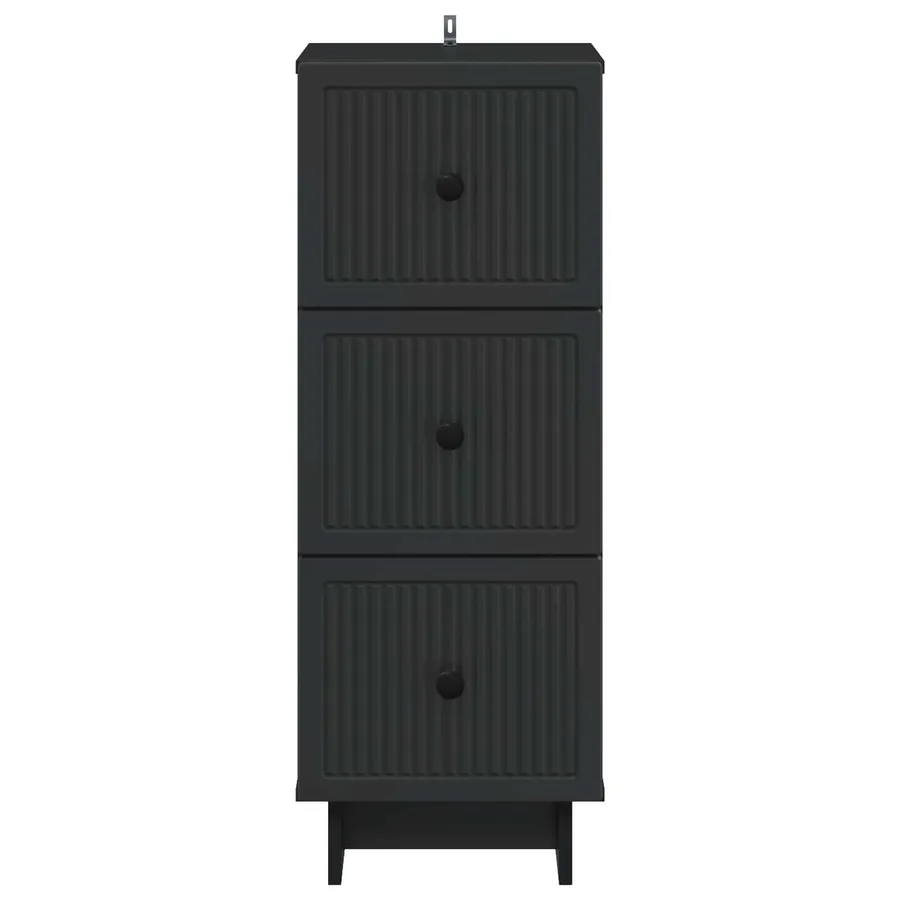 Armoire à tiroirs Noir 33 x 34,5 x 90 cm Bois d'ingénierie - 6