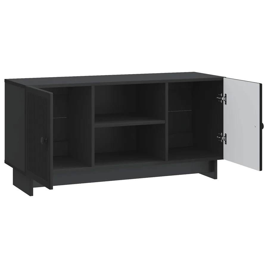 Meuble TV 102 x 34,5 x 50 cm Noir Bois d'ingénierie - 5