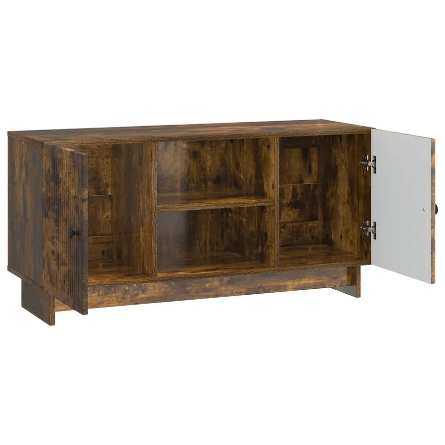 Meuble TV 102 x 34,5 x 50 cm Chêne fumé Bois d'ingénierie - 5