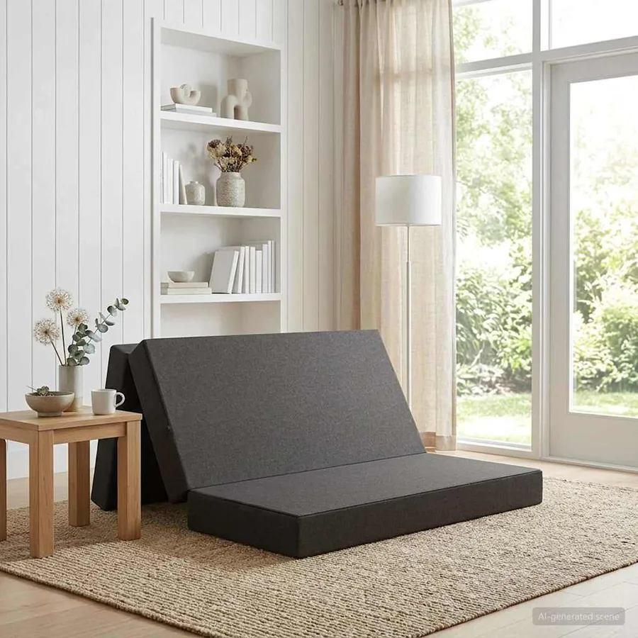 Canapé-lit pliable 140 x 67 x 45 cm Gris foncé