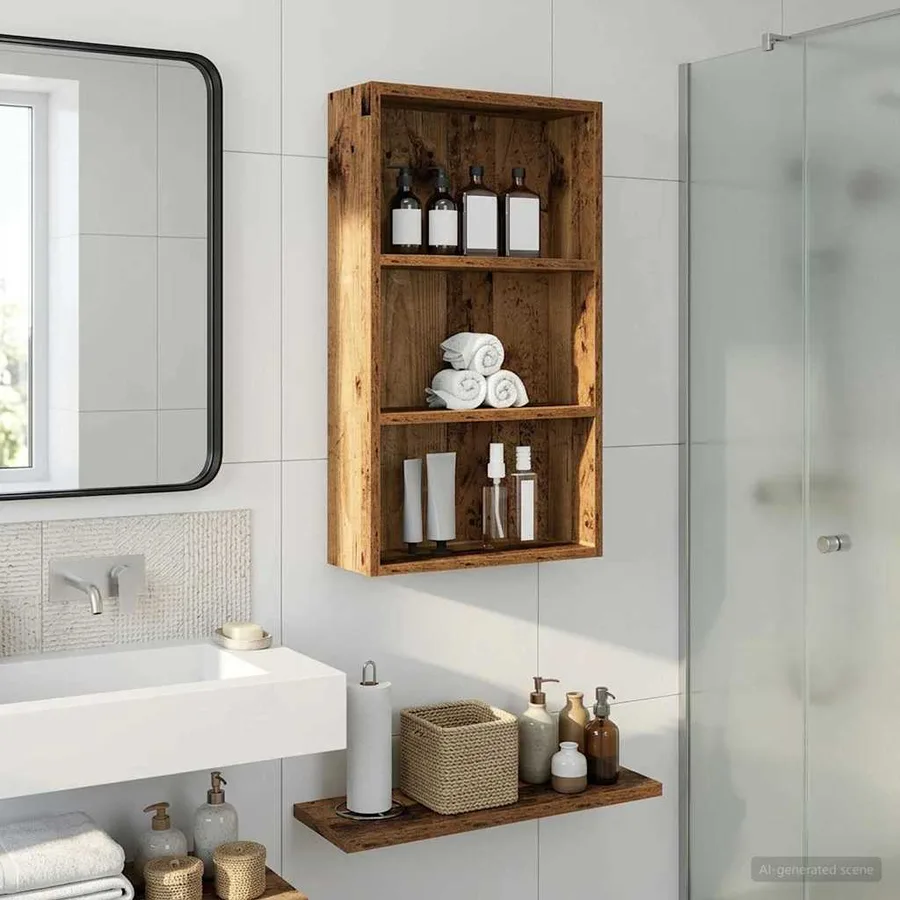 Armoire murale de salle de bain Bois ancien 40 x 14 x 70 cm - 5