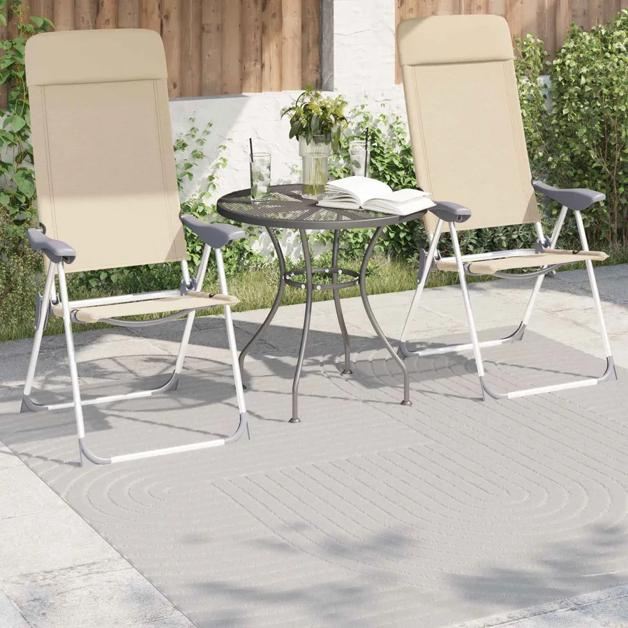 Tapis de surface Carré PALMERAS Crème 120 x 120 cm Polyester - 3