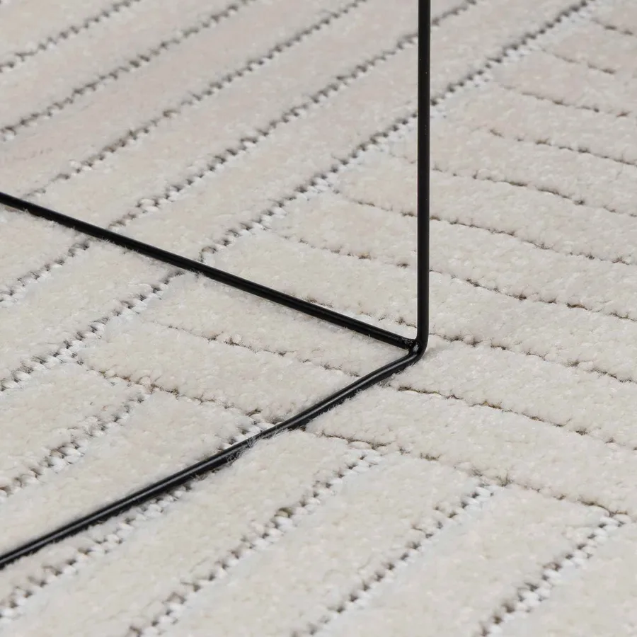 Tapis de surface Carré PALMERAS Crème 120 x 120 cm Polyester - 5
