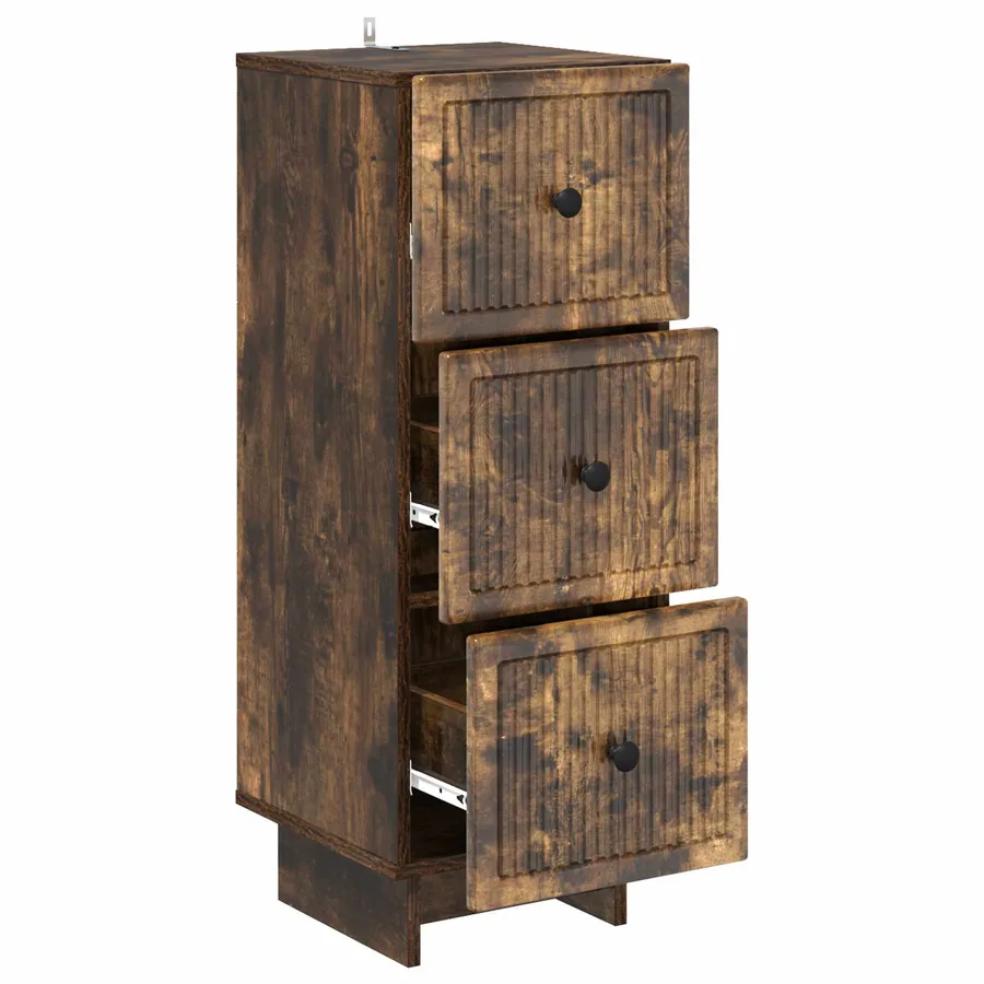 Armoire à tiroirs Chêne fumé 33 x 34,5 x 90 cm - 5