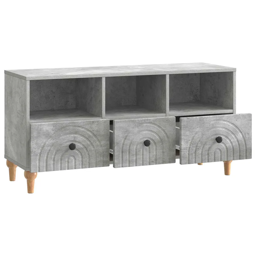 Meuble TV Gris Béton 102 x 34,5 x 50 cm Bois d’ingénierie - 5