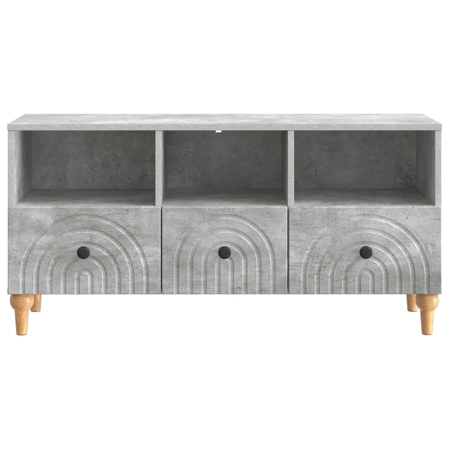 Meuble TV Gris Béton 102 x 34,5 x 50 cm Bois d’ingénierie - 6