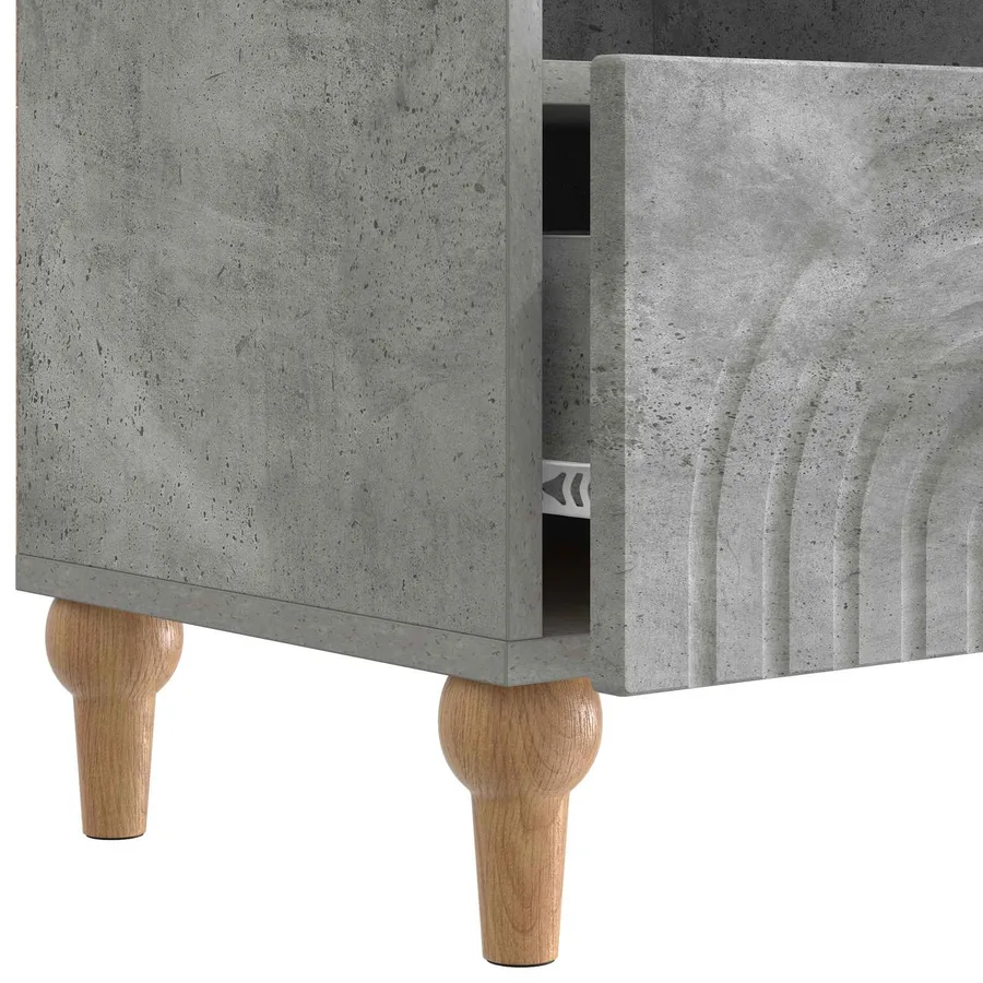 Meuble TV Gris Béton 102 x 34,5 x 50 cm Bois d’ingénierie - 9