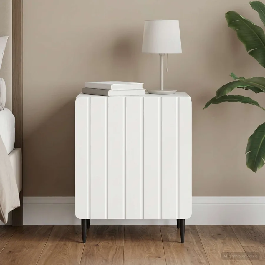 Cabinet de chevet Blanc 43 x 34,5 x 52 cm Bois d'ingénierie