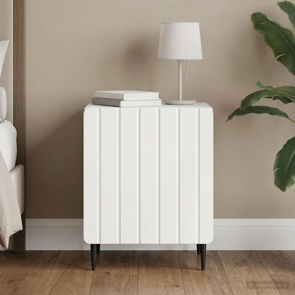 Cabinet de chevet Blanc 43 x 34,5 x 52 cm Bois d'ingénierie