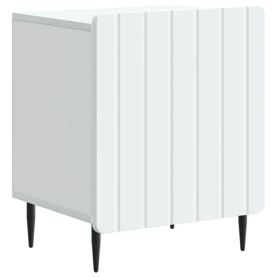 Cabinet de chevet Blanc 43 x 34,5 x 52 cm Bois d'ingénierie - 2