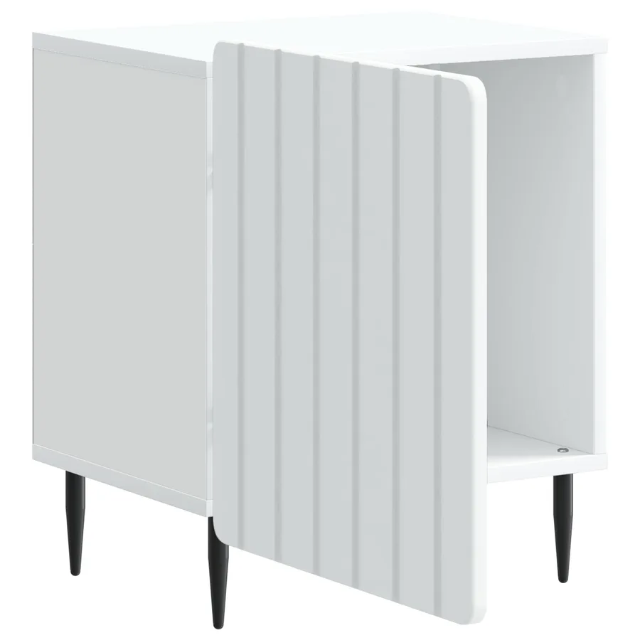Cabinet de chevet Blanc 43 x 34,5 x 52 cm Bois d'ingénierie - 4