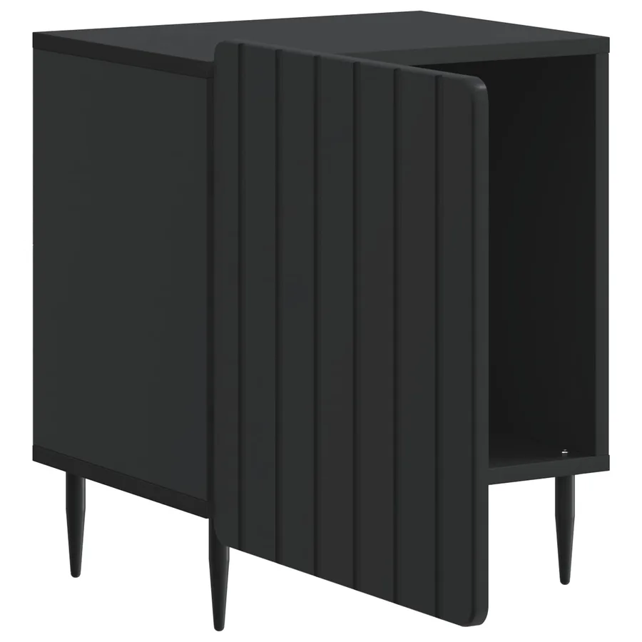 Cabinet de chevet Noir 43 x 34,5 x 52 cm Bois d'ingénierie - 4