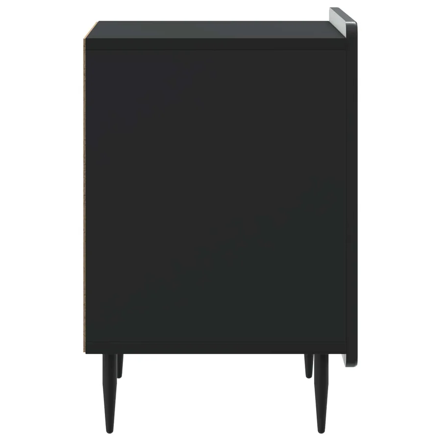Cabinet de chevet Noir 43 x 34,5 x 52 cm Bois d'ingénierie - 6