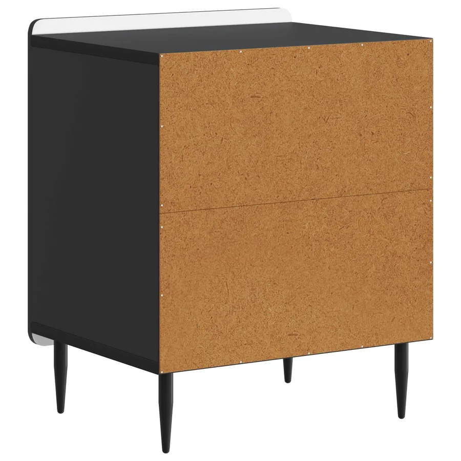 Cabinet de chevet Noir 43 x 34,5 x 52 cm Bois d'ingénierie - 7