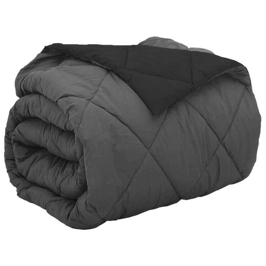Duvet complet toute l'année Noir et anthracite 200 x 200 cm - 2