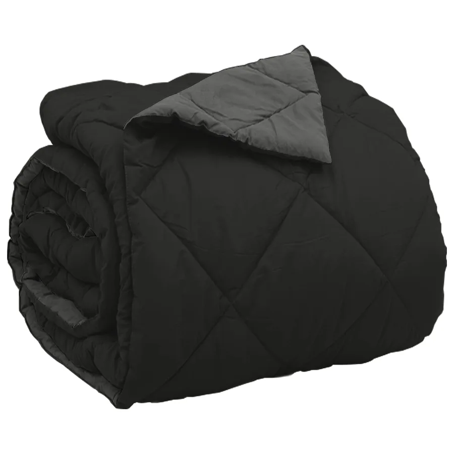 Duvet complet toute l'année Noir et anthracite 200 x 200 cm - 5