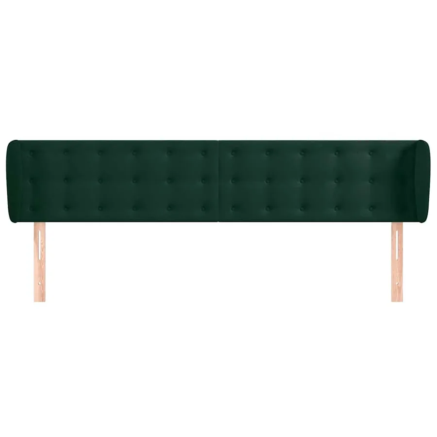 Tête de lit avec oreilles Vert foncé 203x23x78/88 cm Velours - 3