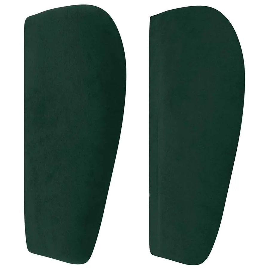Tête de lit avec oreilles Vert foncé 203x23x78/88 cm Velours - 4
