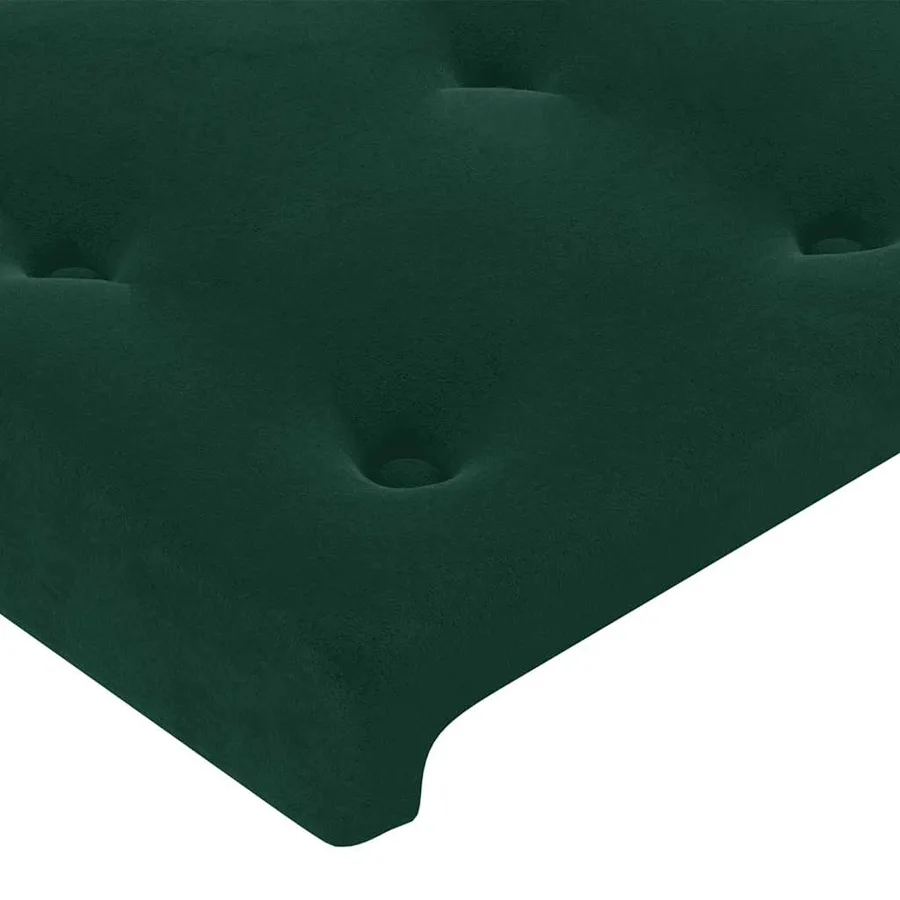 Tête de lit avec oreilles Vert foncé 203x23x78/88 cm Velours - 5