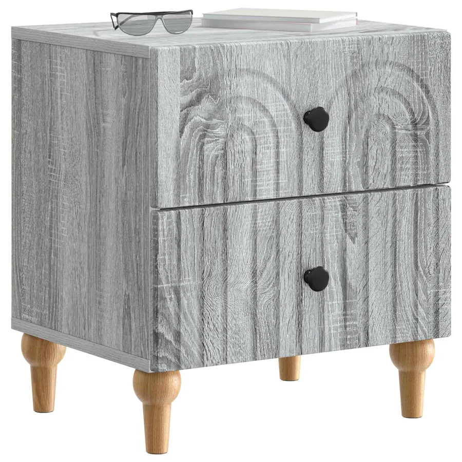 Cabinet de chevet 2 pcs Sonoma gris 43 x 34,5 x 48 cm - 3