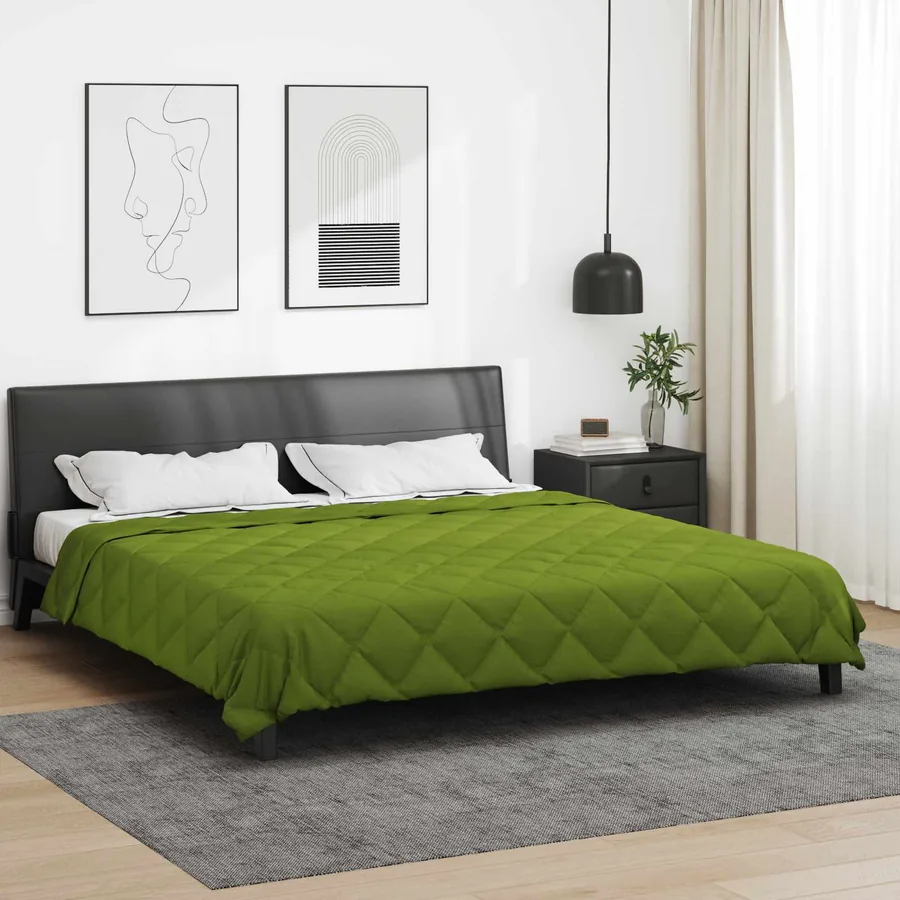Duvet complet toute l'année Vert 200 x 240 cm Microfibre