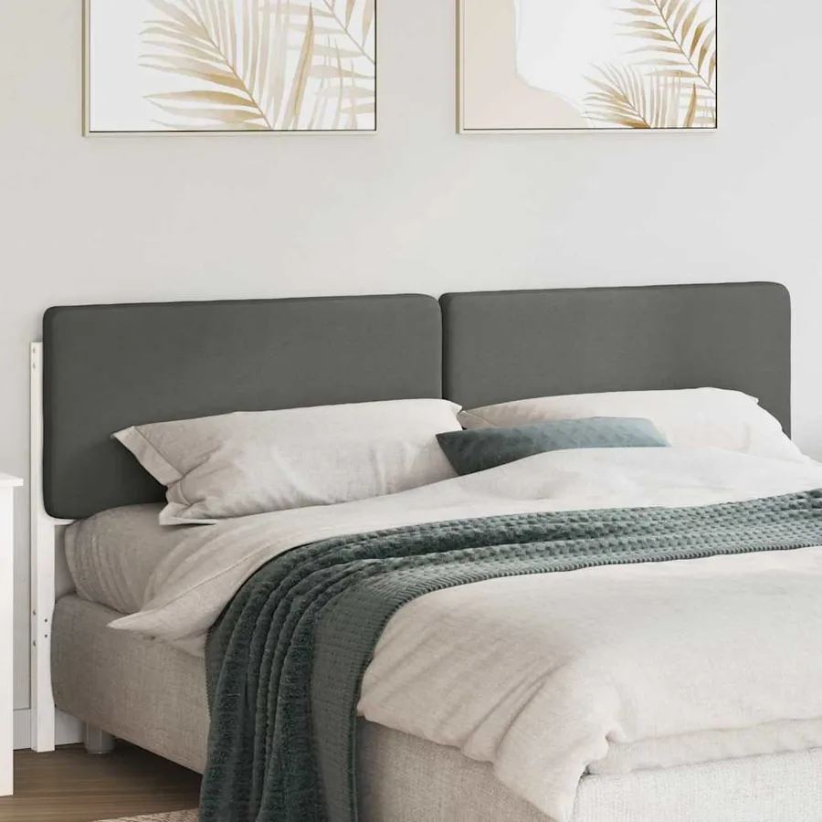 Tête de lit capitonnée Blanc et gris clair 180 cm Pin massif