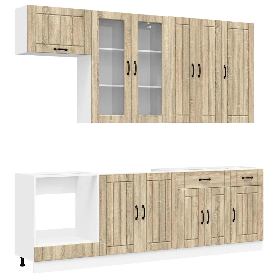 Unité de cuisine LUCCA 8 pcs Chêne Sonoma Bois d'ingénierie - 2