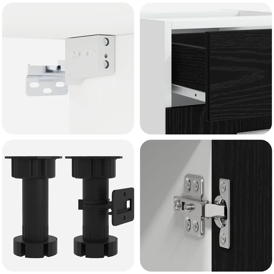 Unité de cuisine LYON 4 pcs Chêne noir Bois d'ingénierie - 4